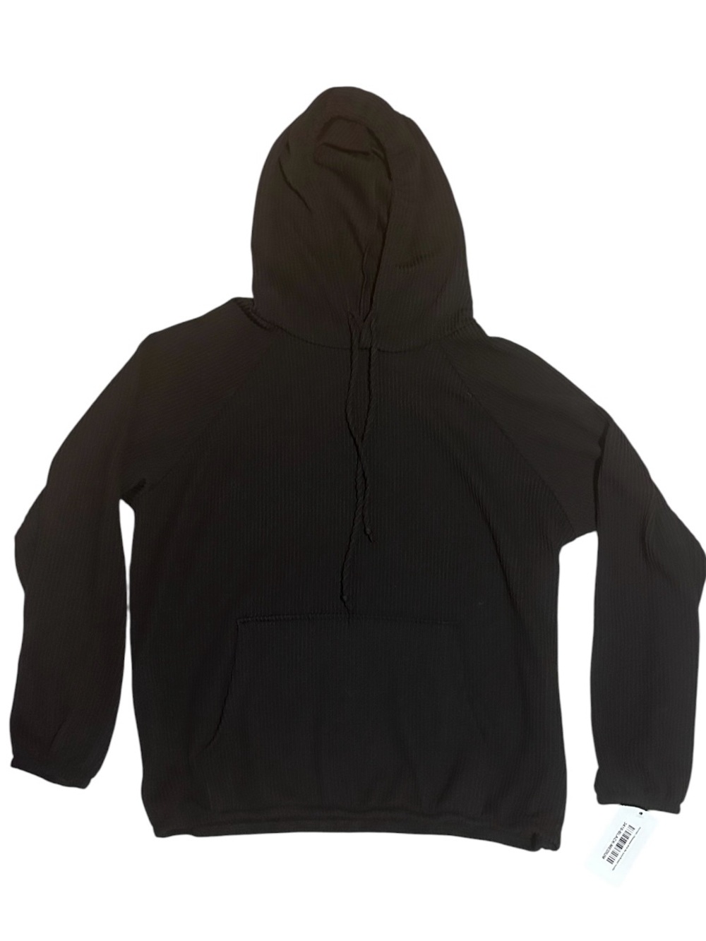 Heimish USA woman’s black ribbed hoodie